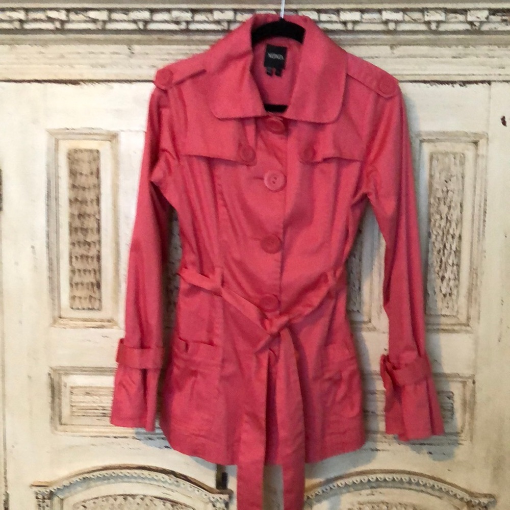 Pink jacket - light weight trench - Size Large